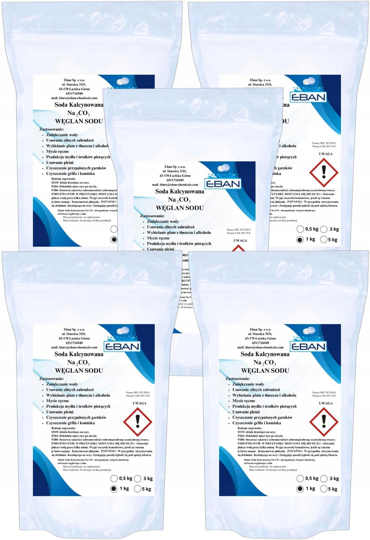 SODA ASH 5KG SODIUM CARBONATE ANHYDROUS FOR WASHING CLEANING 5KG Packaging status original