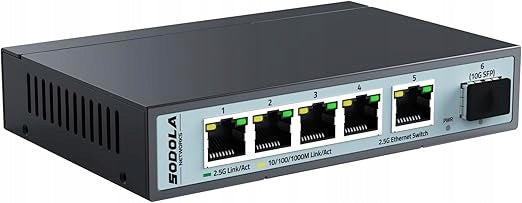 SODOLA 5-Port 2,5G Network Switch with 10G SFP+