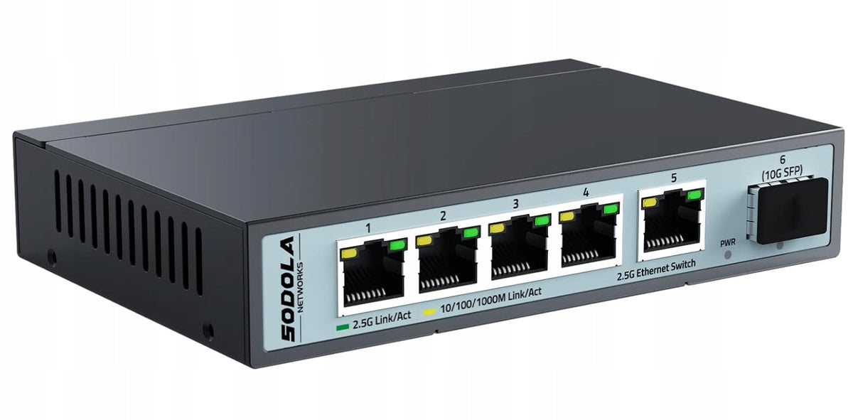 SODOLA Switch 5x 2.5GbE RJ45 2.5G LAN SL-SGT105J-D metal