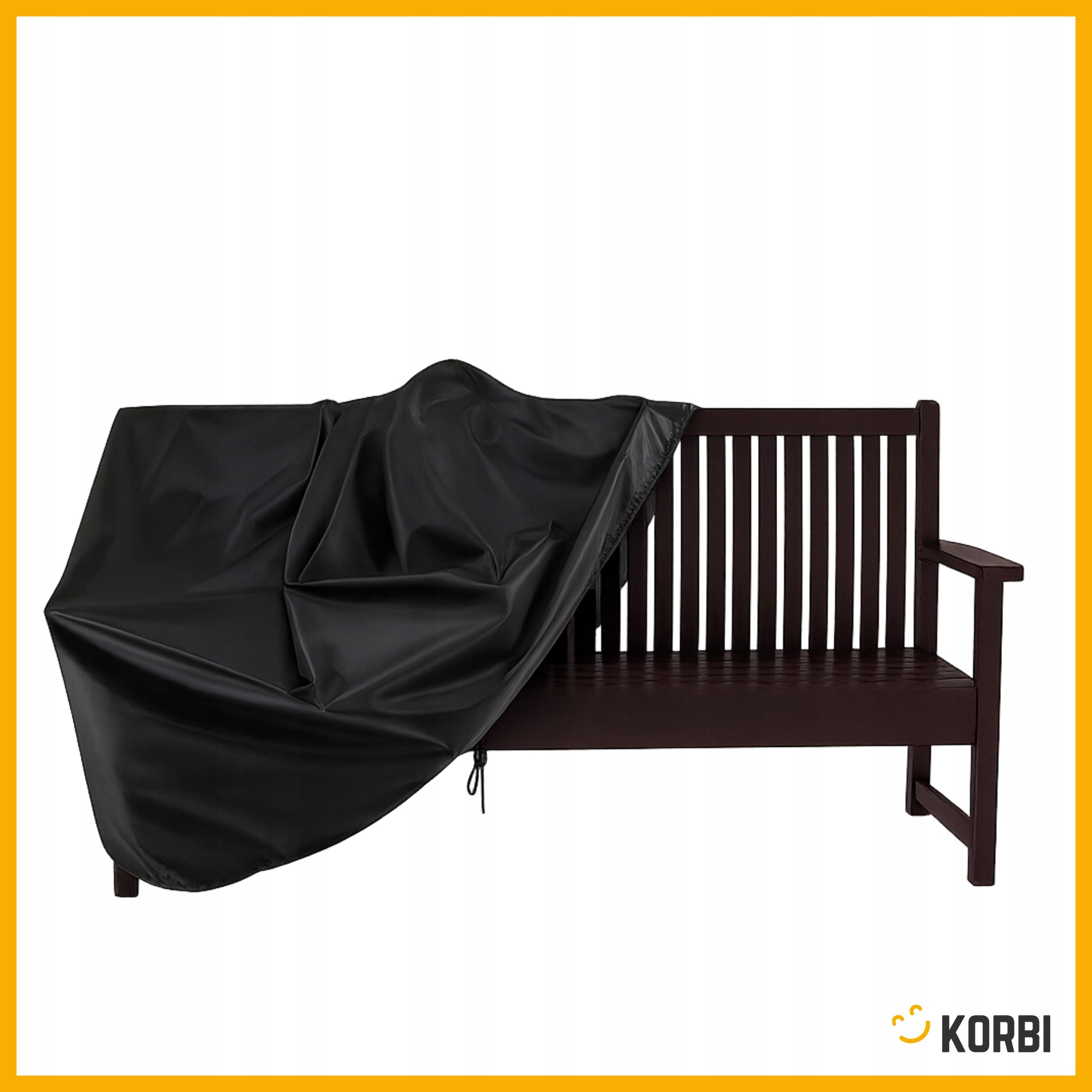SOFA COVER GARDEN BENCH WATERPROOF TARPAULIN BLACK Manufacturer code Korbi POKROWIEC NA ŁAWKĘ SOFĘ OGRODOWĄ