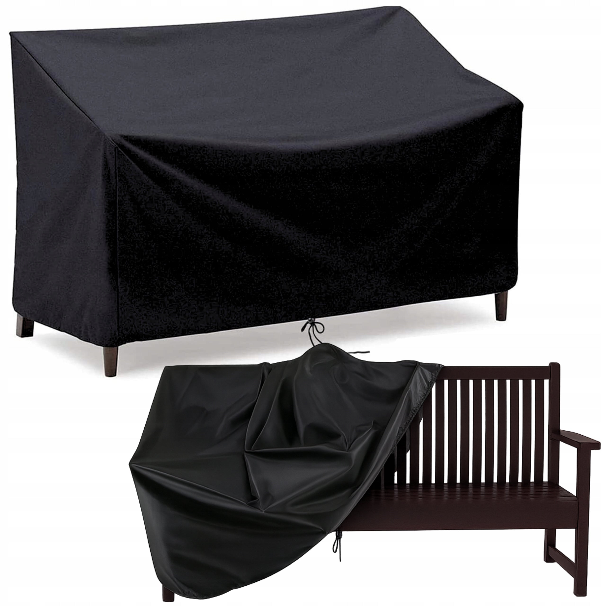 SOFA COVER GARDEN BENCH WATERPROOF TARPAULIN BLACK