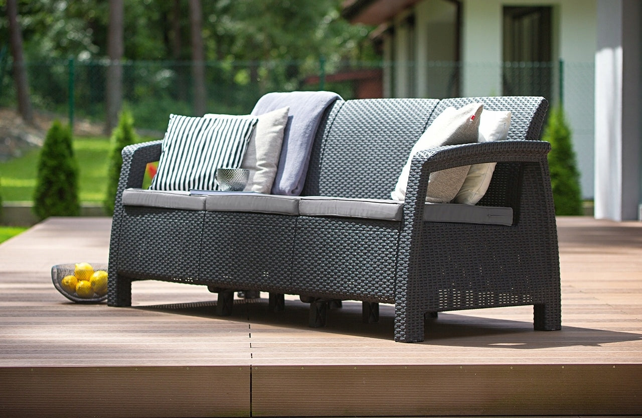 Outdoor-Sofa Keter ALLiBERT Corfu Love Seat Max, grau 