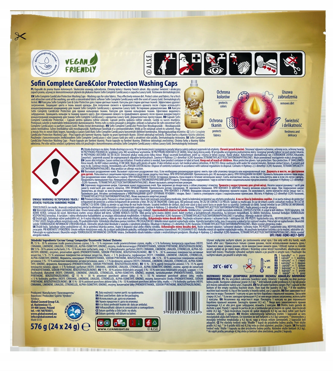 SOFIN Color Protection Washing Capsules 24pcs per pack Manufacturer code 5900931033526