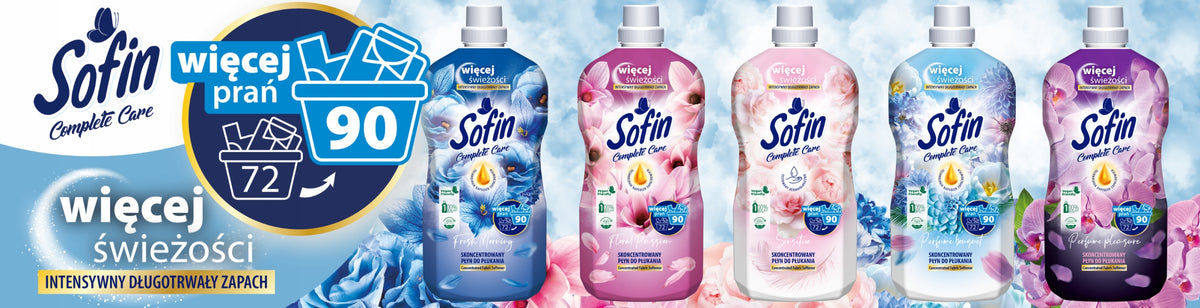 SOFIN Fabric Rinsing Liquid Color Protection Set MIX 1,8l x5 (450 Washes) Packaging status original