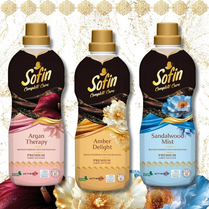 SOFIN Oriental Perfumed Fabric Rinsing Liquid Sandalwood Mist 810ml x3 Packaging status original