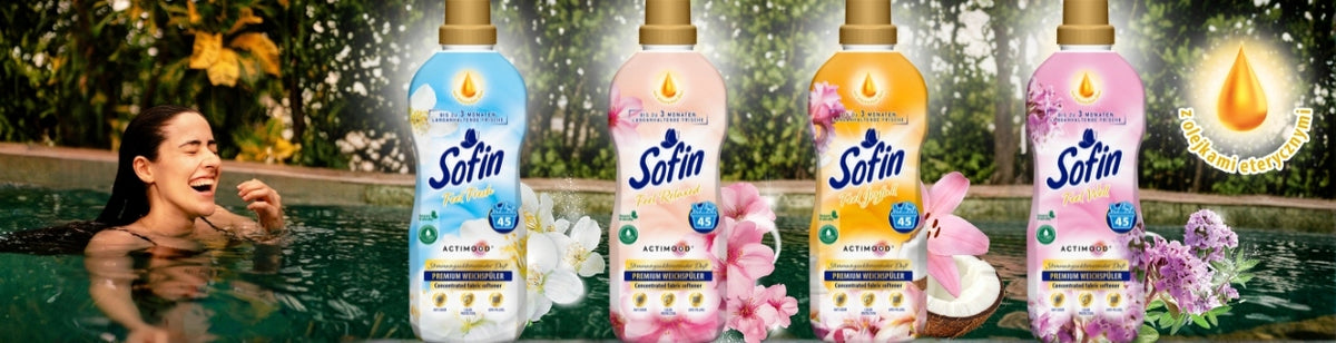 SOFIN Perfumed Fabric Rinsing Liquid ACTIMOOD Feel Fresh 810ml 45pr DE Packaging status original