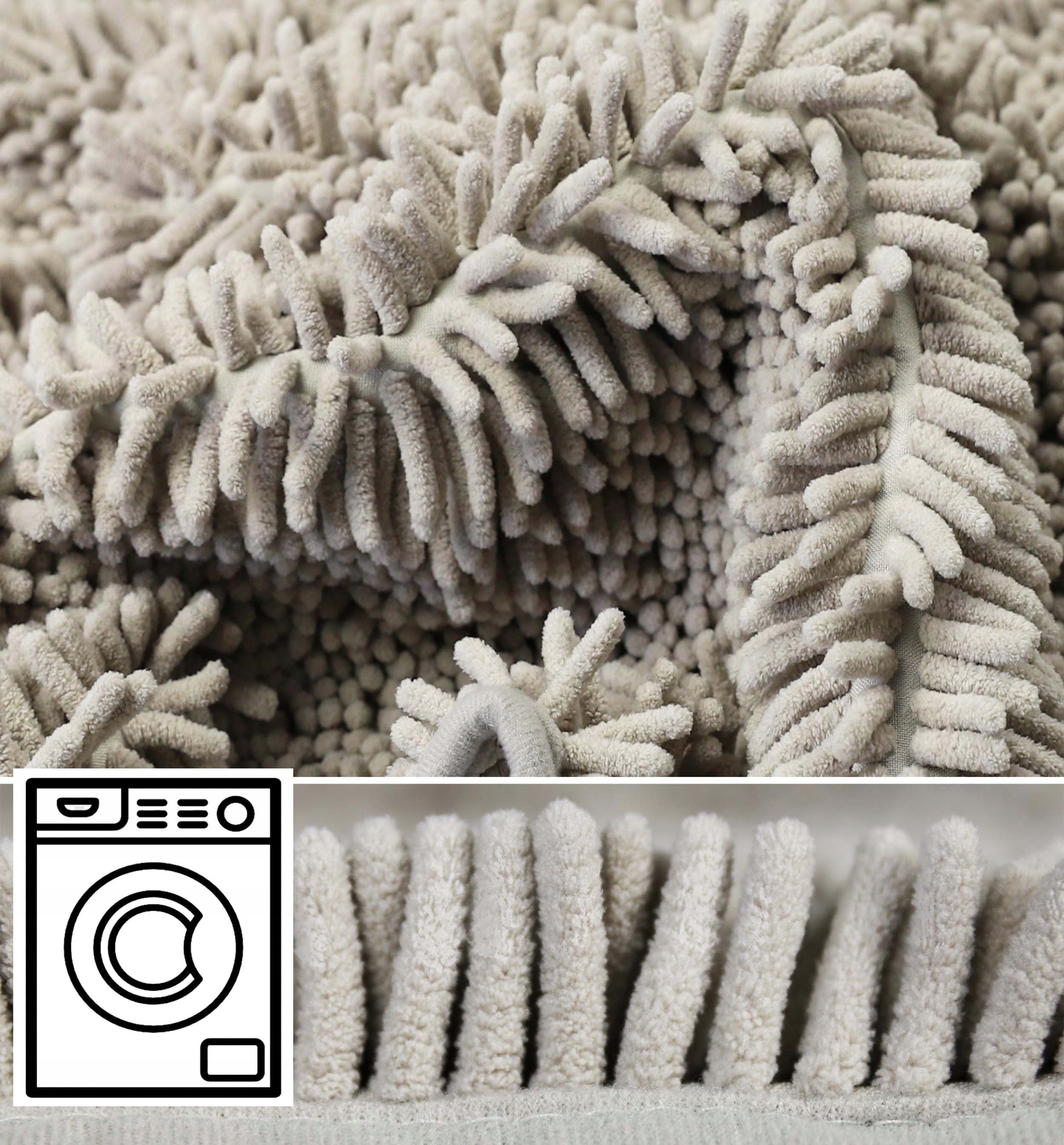 SOFT ABSORBENT BATHROOM RUG BEIGE MACAROONS RAINBOW 80 cm Material microfiber