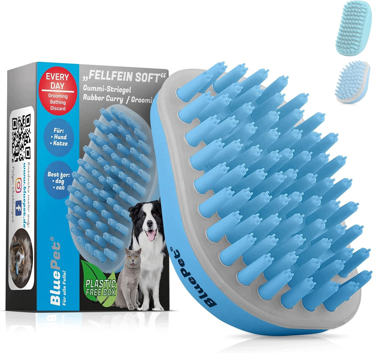 SOFT BATH BRUSH WITH RUBBER NOOSE FOR CAT DOG MASSAGE