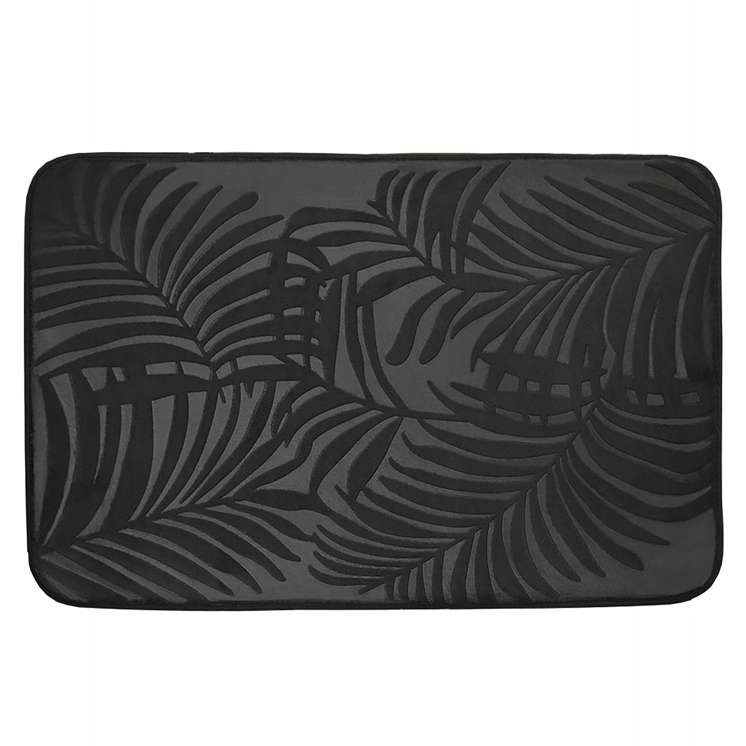 SOFT BATHROOM RUG BLACK ABSORBENT 50x80 CM NON-SLIP FASHIONABLE