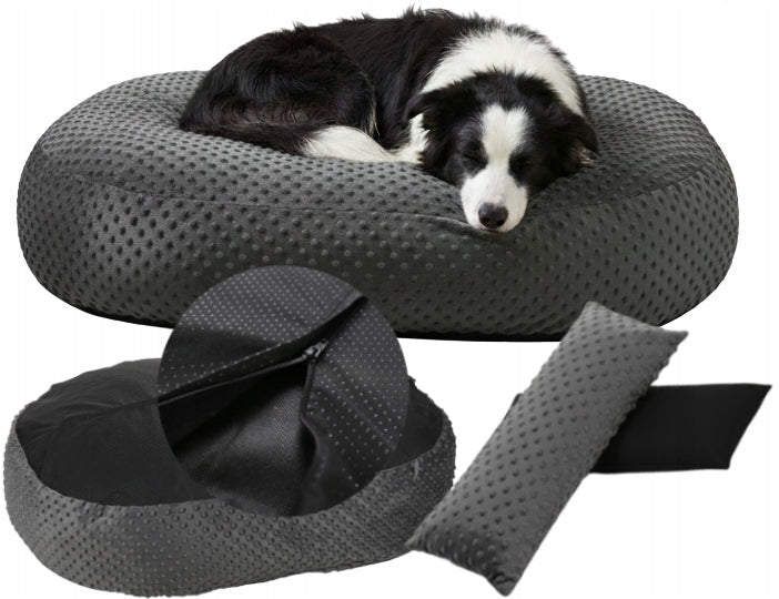 SOFT DOG BED BEDDING PILLOW MINKY NON-SLIP+2CUSHIONS
