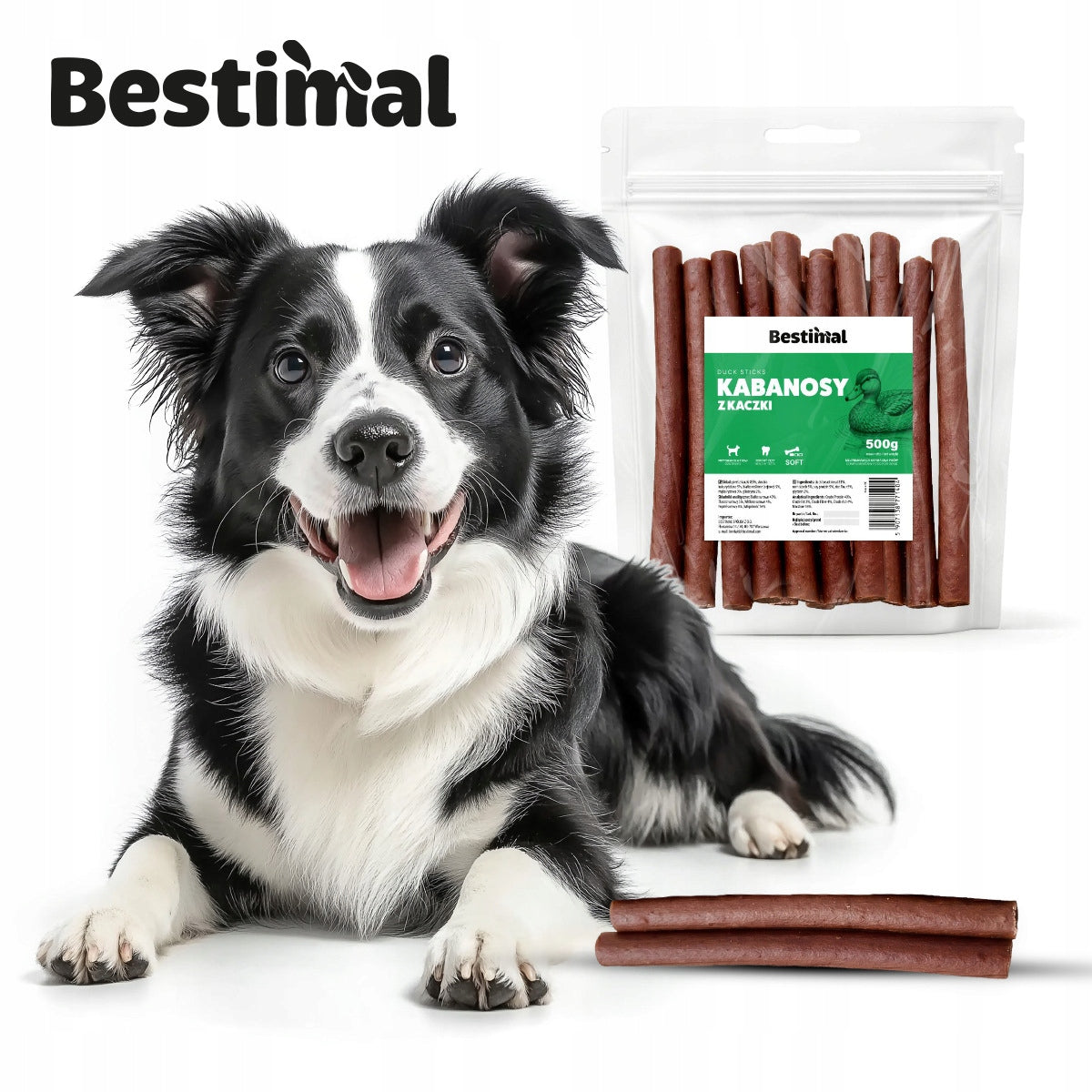 SOFT DUCK STICKS 500g KABANOSY STICKS TREATS FOR DOG FLAVORS Brand Bestimal