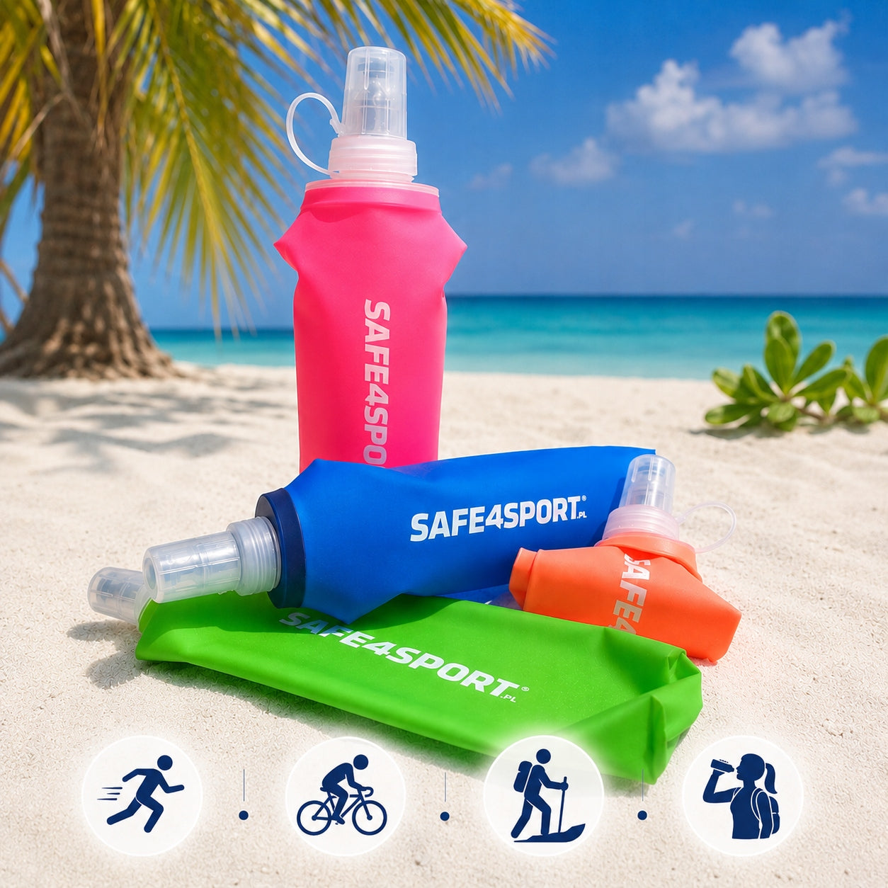 SOFT FLASK 500 ml SOFT BOTTLE FOLDING SOFT WATER BOTTLE pink Color pink