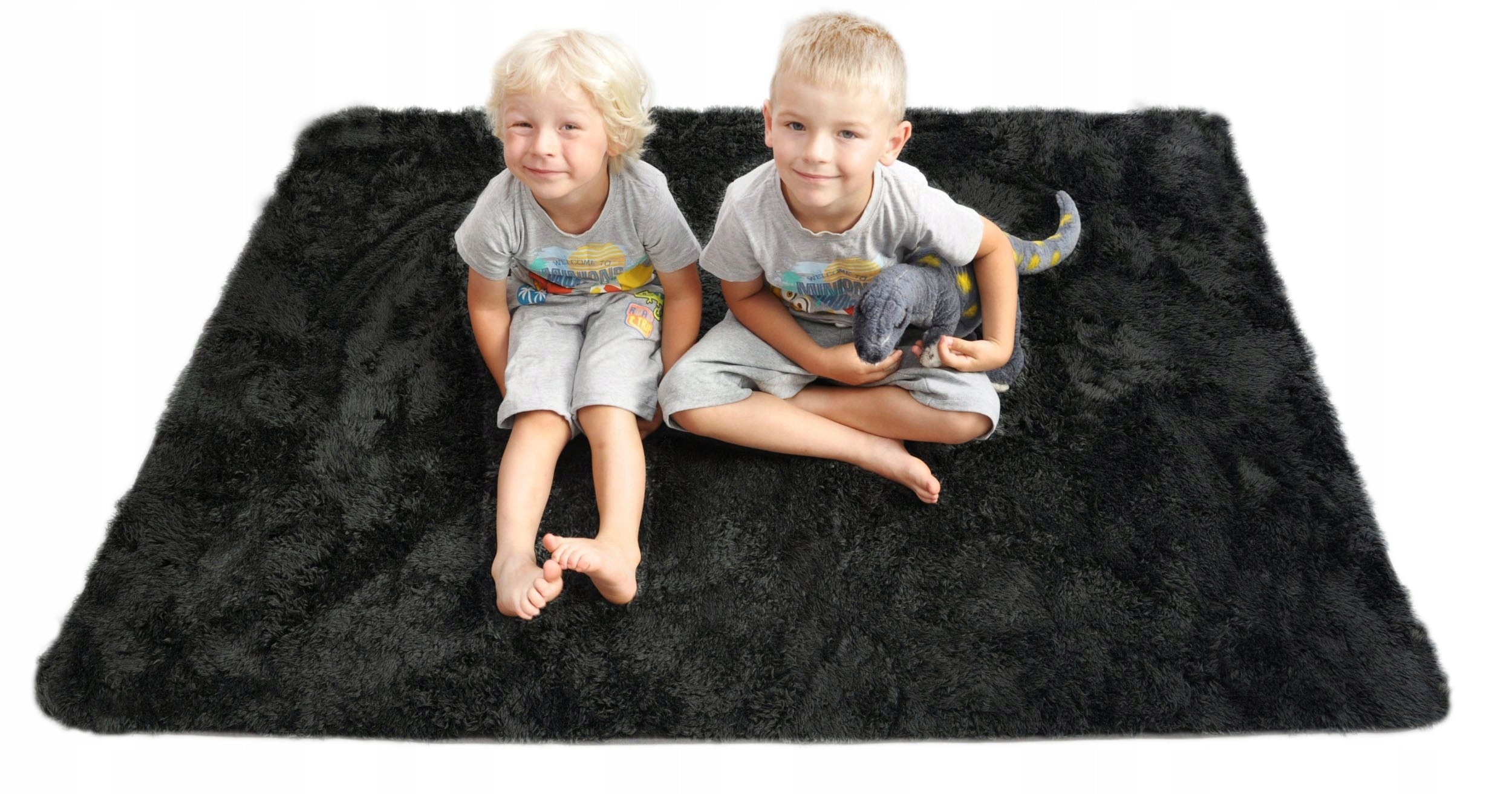SOFT PLUSH CARPET CHILDREN ANTI-SLIP BLACK 140x200cm