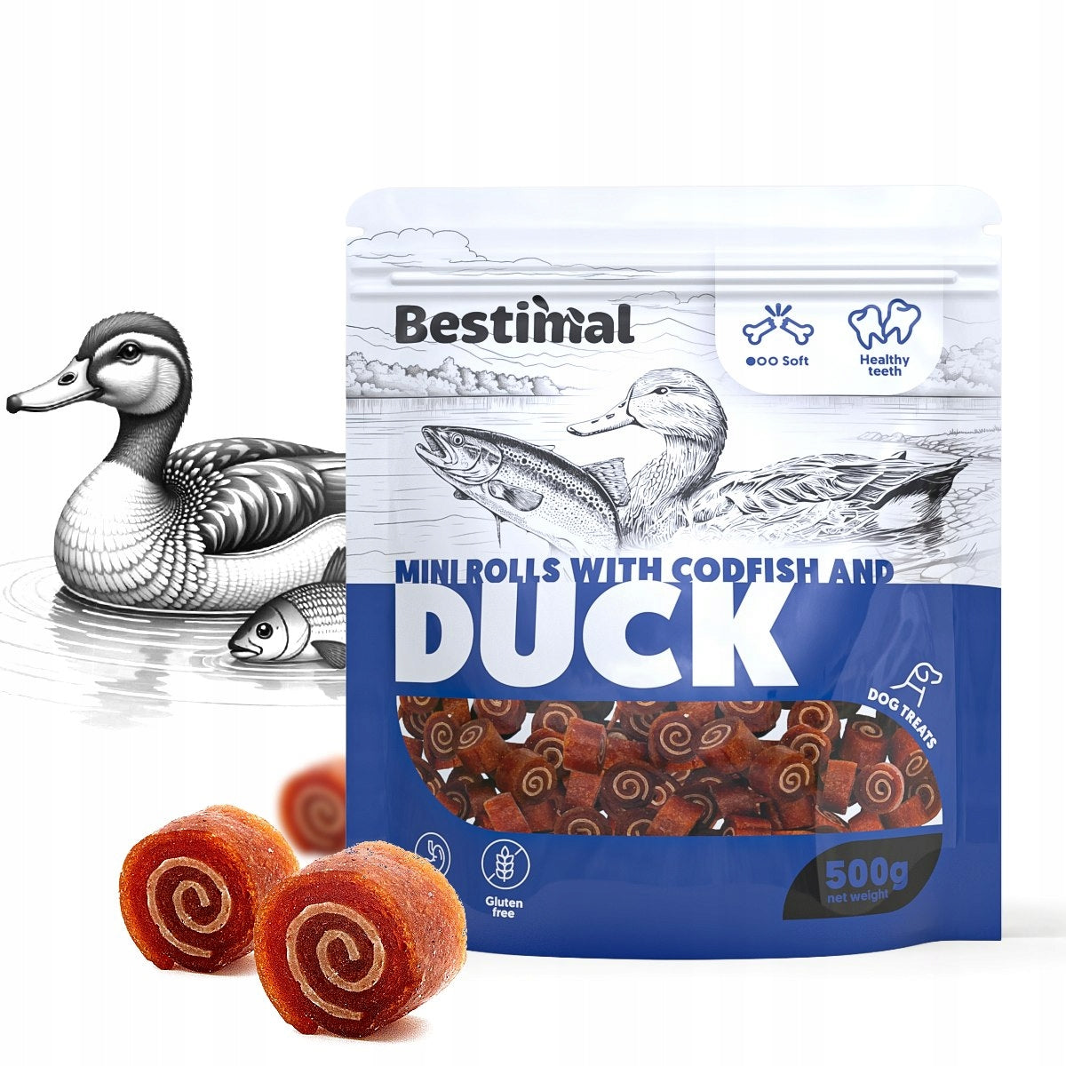 SOFT SUSHI DUCK WITH FISH 500g SOFT DOG TREATS MINI TRAINERS