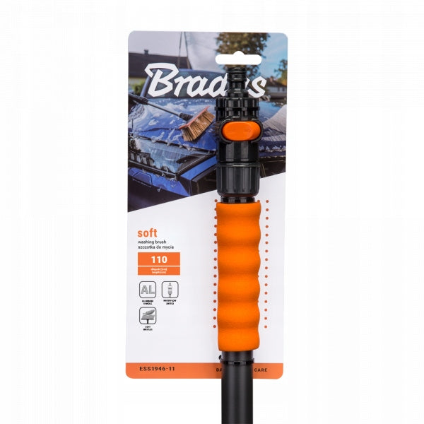SOFT TELESCOPIC WASHING BRUSH WITH SQUEEGEE AND VALVE 110cm BRADAS Manufacturer Bradas