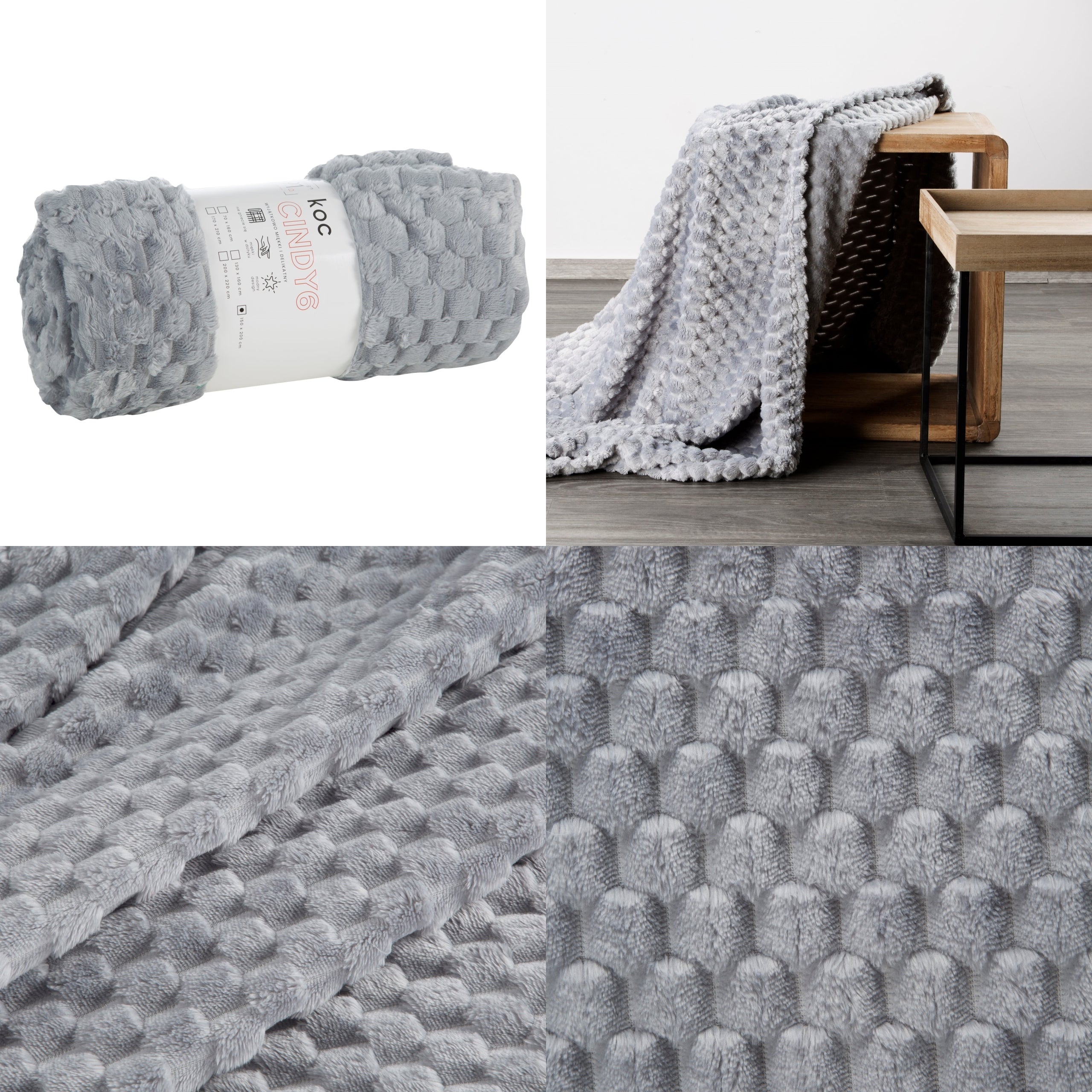 SOFT WARM BEDSPREAD SET FOR SOFA AND ARMCHAIRS 170/210+2X70/160 COLORS Manufacturer code 002844