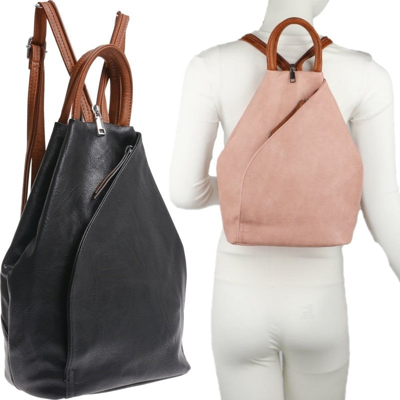SOFT WOMEN'S BACKPACK AND BAG 2IN1 ECO LEATHER black brown