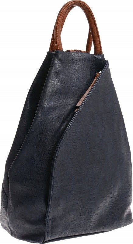 SOFT WOMEN'S BACKPACK AND BAG 2IN1 ECO LEATHER blue Brand no brand