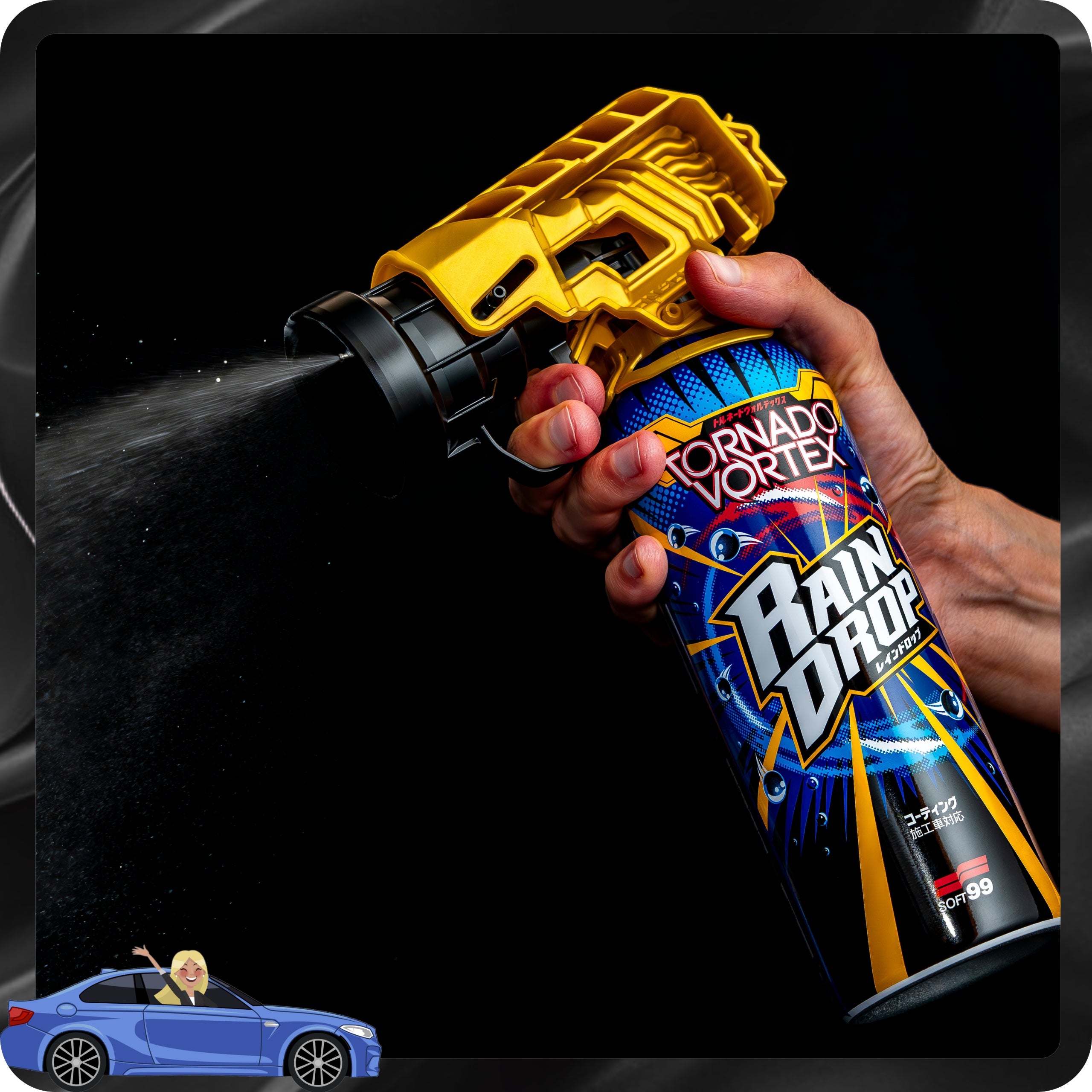 SOFT99 Rain Drop Tornado Vortex 300ml Hydrophobic Lacquer Protection Coating Manufacturer's catalog number 00536