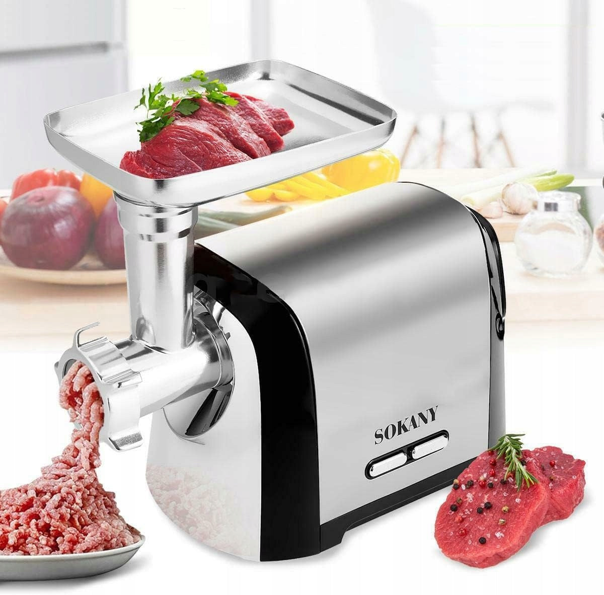 SOKANY MEAT GRINDER INOX 3200W ACCESSORIES