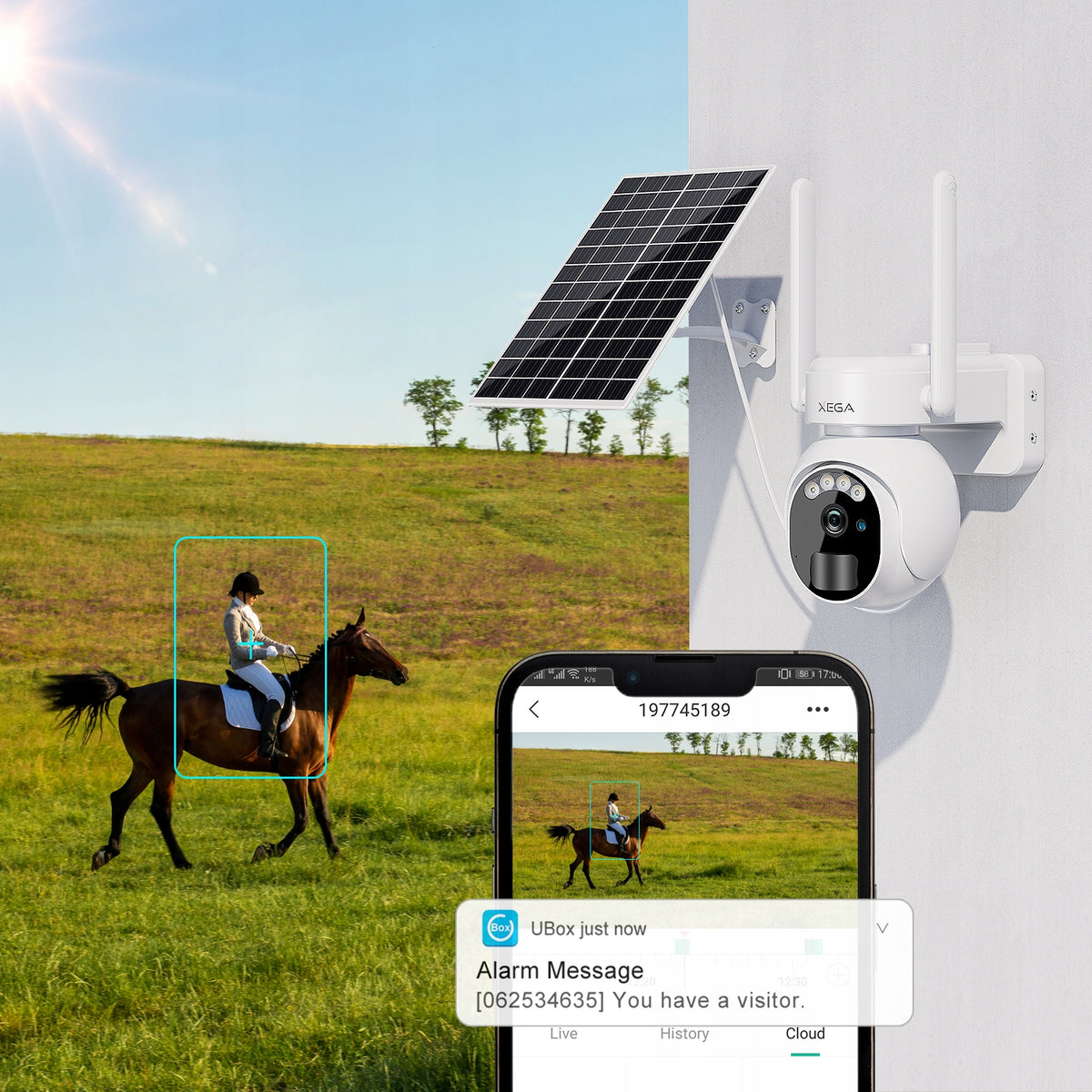 SOLAR CAMERA OUTDOOR ROTATING FOR SIM CARD 4G LTE GSM 2K 3MP 10000mAh Manufacturer code XG-07-EU4G
