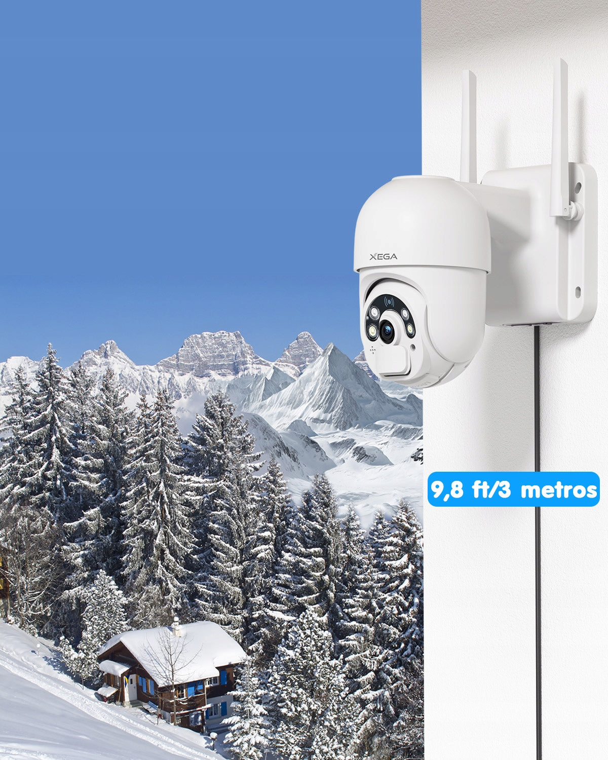 SOLAR CAMERA OUTDOOR ROTATING FOR SIM CARD 4G LTE GSM 2K 3MP 20000mAh Manufacturer code XG-01-W-EU4G