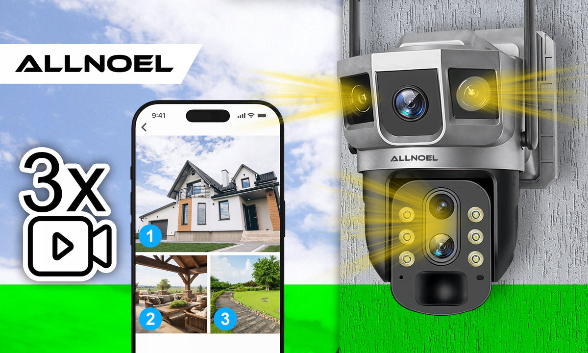 SOLAR CAMERA ROTATING 3 LENSES 12MPx WiFi 10x ZOOM WIRELESS Manufacturer code Kamera solarna 12MPx WiFi