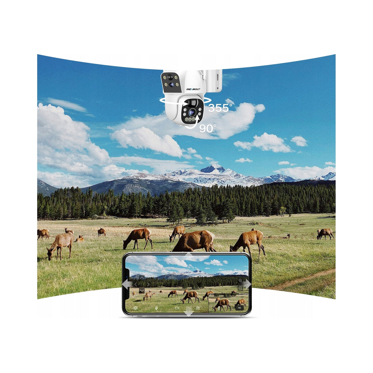 SOLAR CAMERA SURVEILLANCE IP OUTDOOR ROTATING DOUBLE FOR SIM CARD Packaging status original
