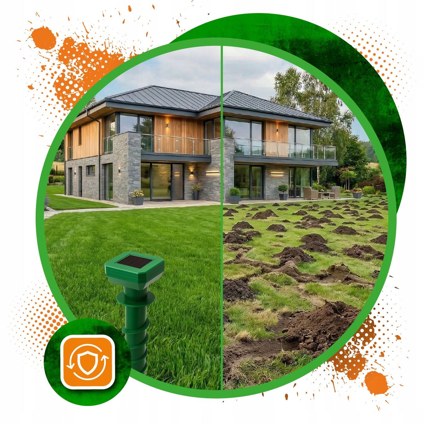 SOLAR DETERRENT FOR MOLES VOLES MICE RODENTS 2 pcs FOR GARDEN 1300m2 Product weight with unit packaging 0.4 kg