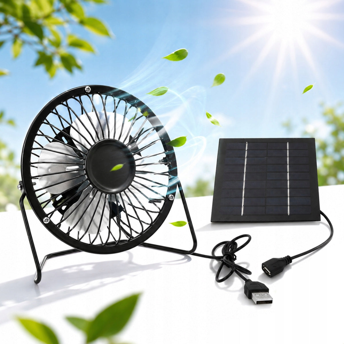 SOLAR FAN WIRELESS CAMPING HIKING FAN USB
