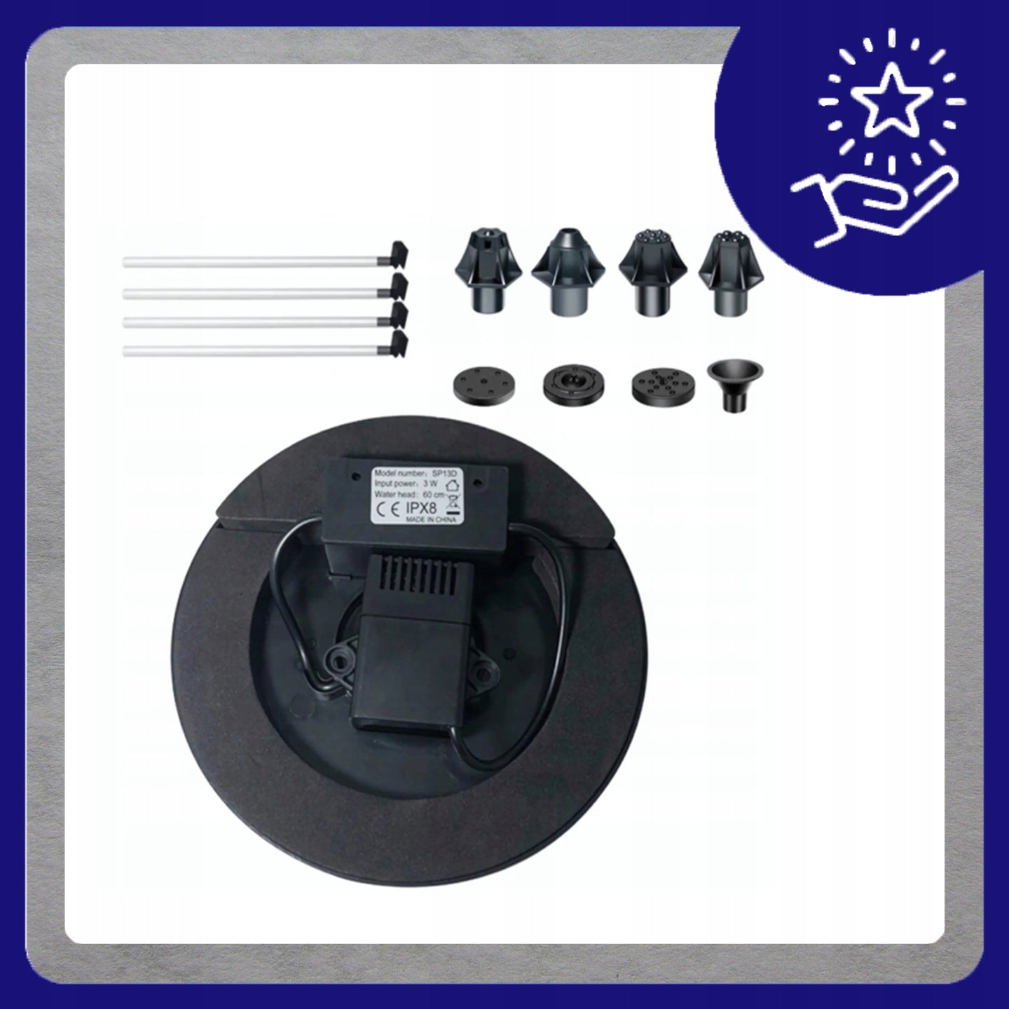 SOLAR FOUNTAIN FOR GARDEN POND FLOATING LED RGB Type fountain (pump)