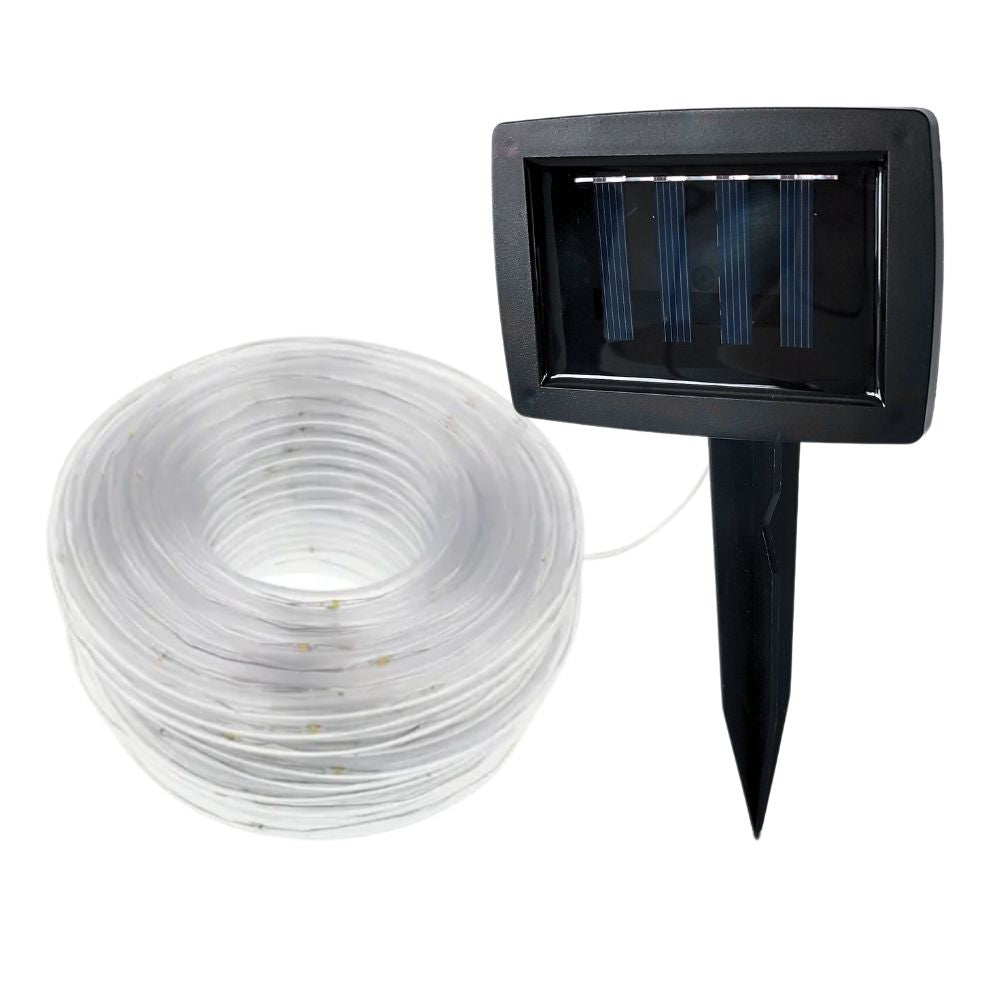 SOLAR GARDEN GARLAND CORD 50LED 7 METERS heat color for terrace balcony Packaging status original