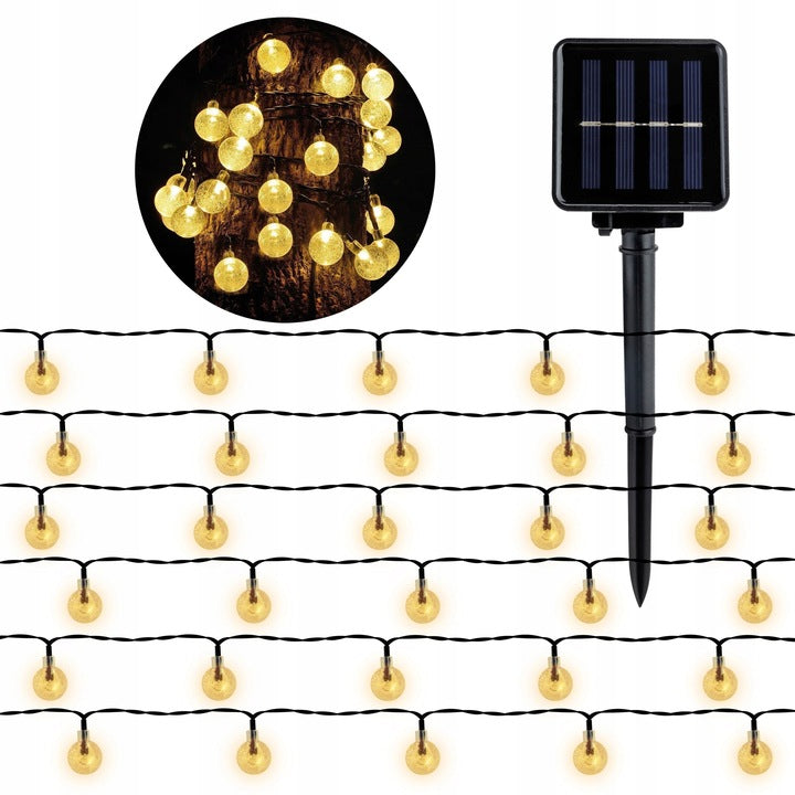 SOLAR GARDEN GARLAND LED LIGHTS 60 BULBS LIGHT GARLAND FOR GARDEN Manufacturer code 60 LED 10 METRÓW
