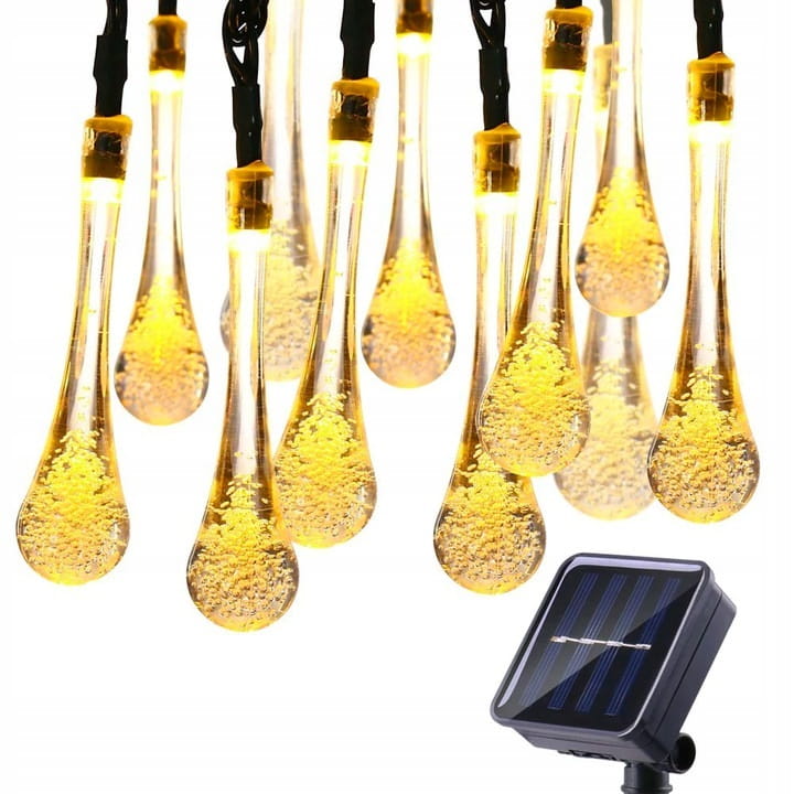 SOLAR GARDEN GARLAND TEARS DROPS 40LED ICILS