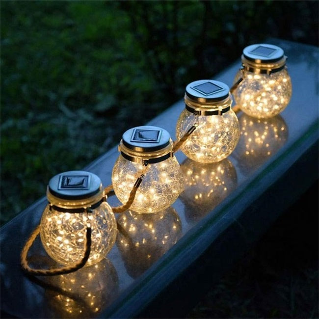 SOLAR GARDEN LAMP JAR Solar Lantern - 20LED XXL FROST EFFECT Packaging status original