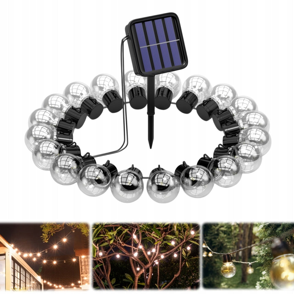 SOLAR GARDEN LIGHT GARLAND 30x LED BALL BULBS