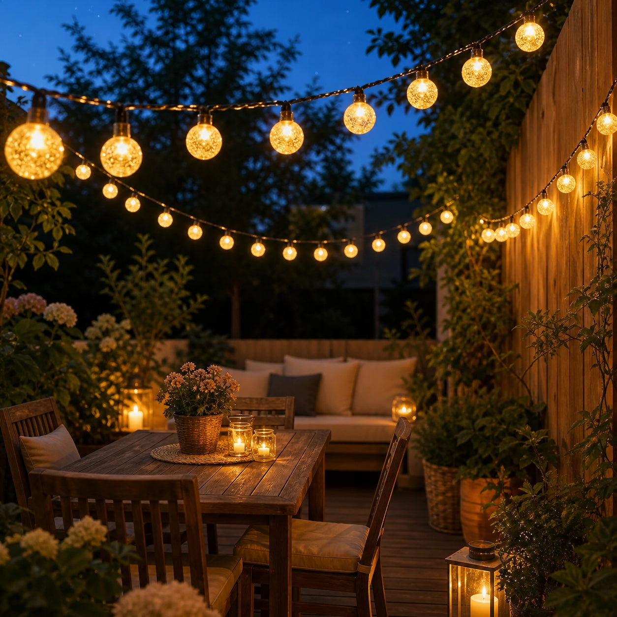 SOLAR GARDEN LIGHTS SOLAR GARLAND 100LED BALLS WHITE WARM 19m Brand SuperLED