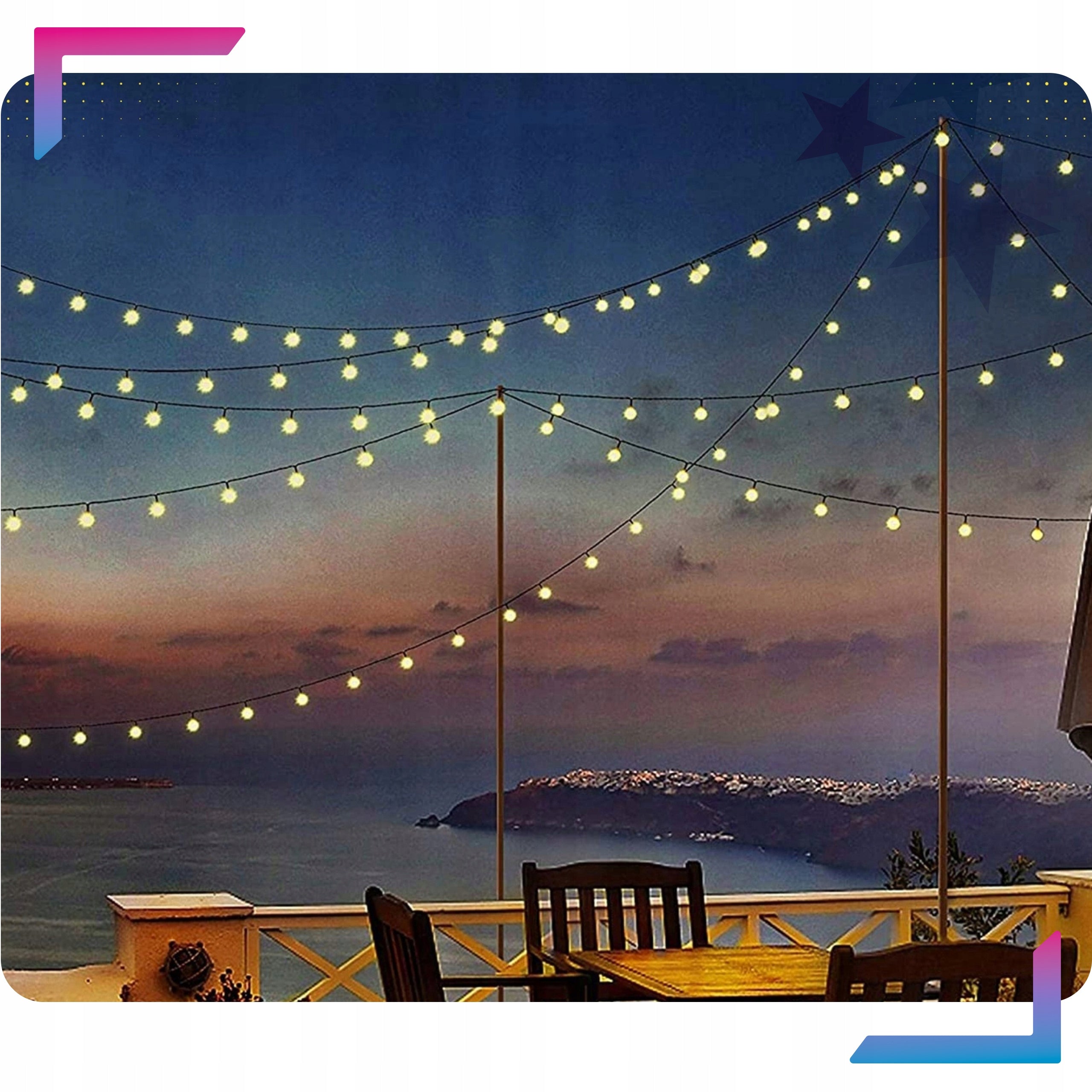 SOLAR GARLAND 5m GARDEN BALCONY FOR GARDEN SOLAR OUTDOOR LIGHTS Manufacturer code Lampki solarne ogrodowe do ogrodu 5m