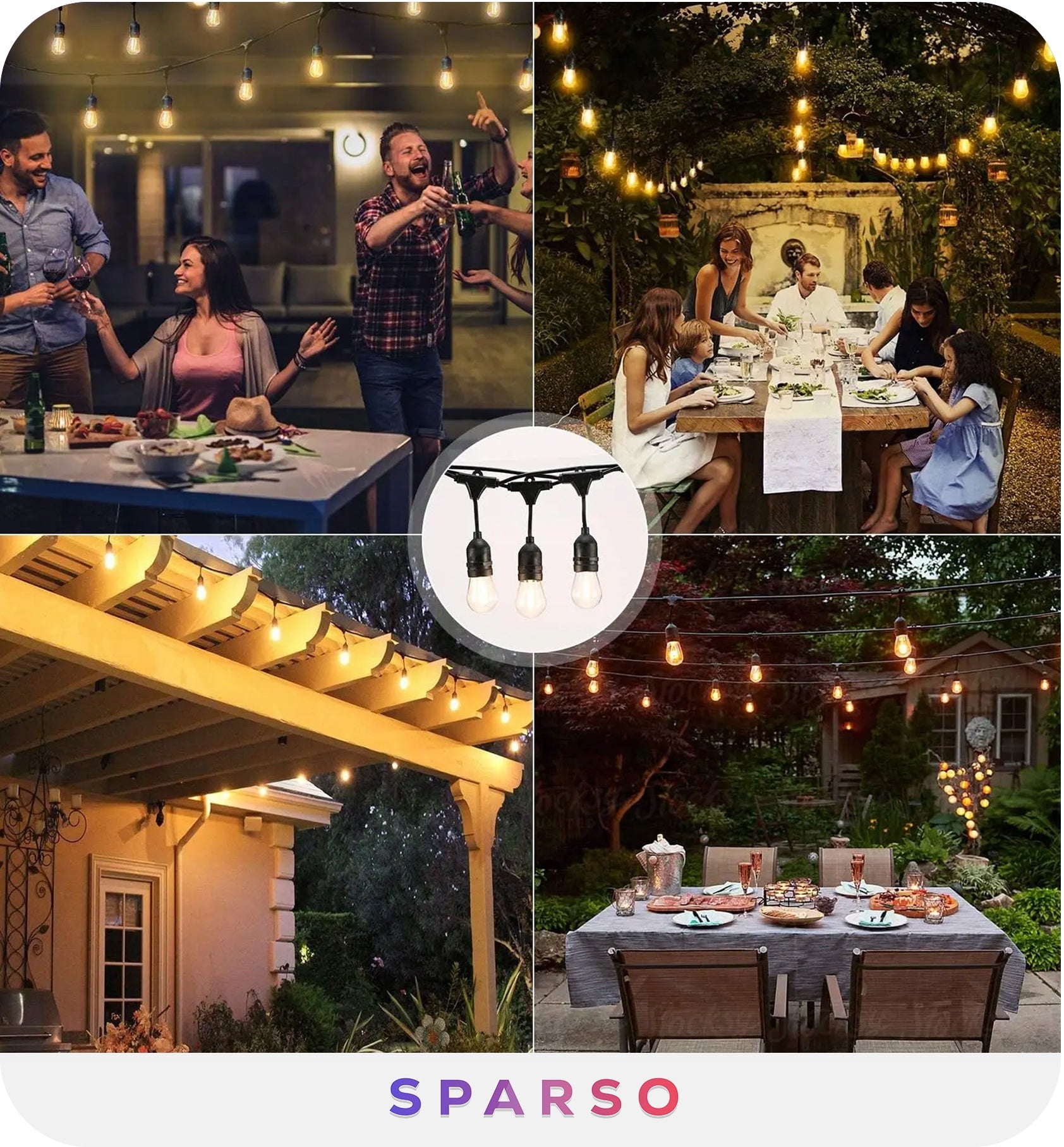 SOLAR GARLAND Garden Solar Lights 10m 10X LED Bulb E27 + PILOT EAN (GTIN) 5902065394511