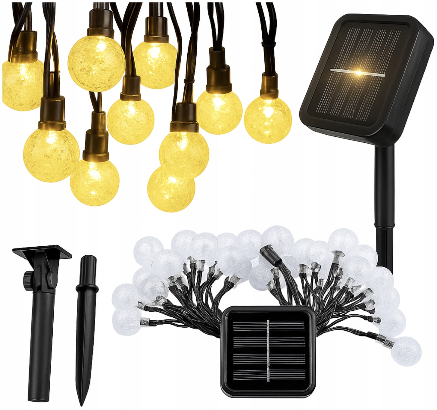 SOLAR GARLAND LED 5M G40 20 BULBS GARDEN LIGHTS retro style light