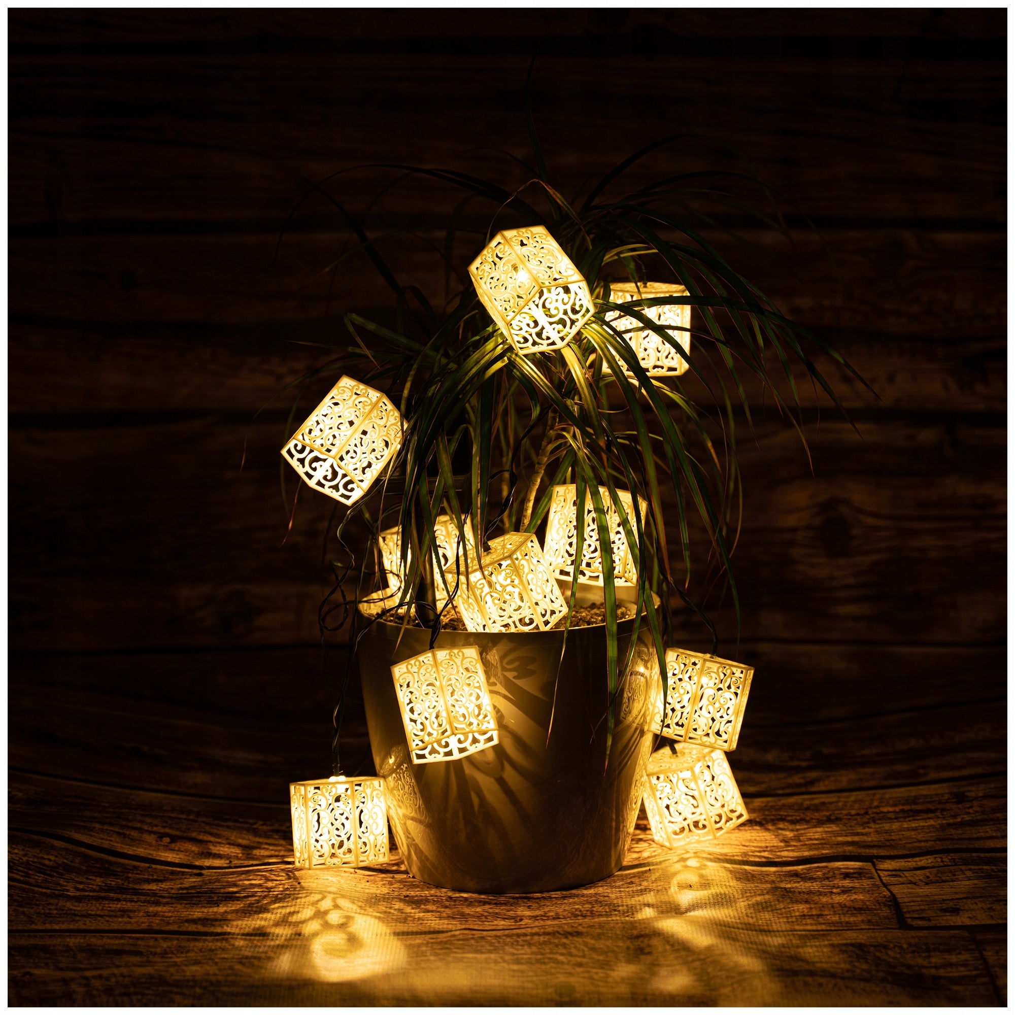 SOLAR GARLAND garden Garden lamps 10x LED decorative OPEN Basket lamp Manufacturer code SOLAR-GL-410-WW