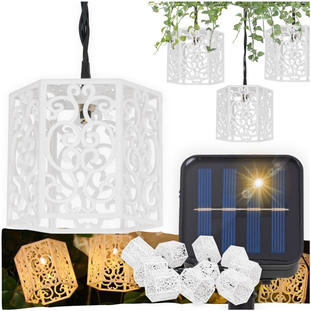 SOLAR GARLAND garden Garden lamps 10x LED decorative OPEN Basket lamp