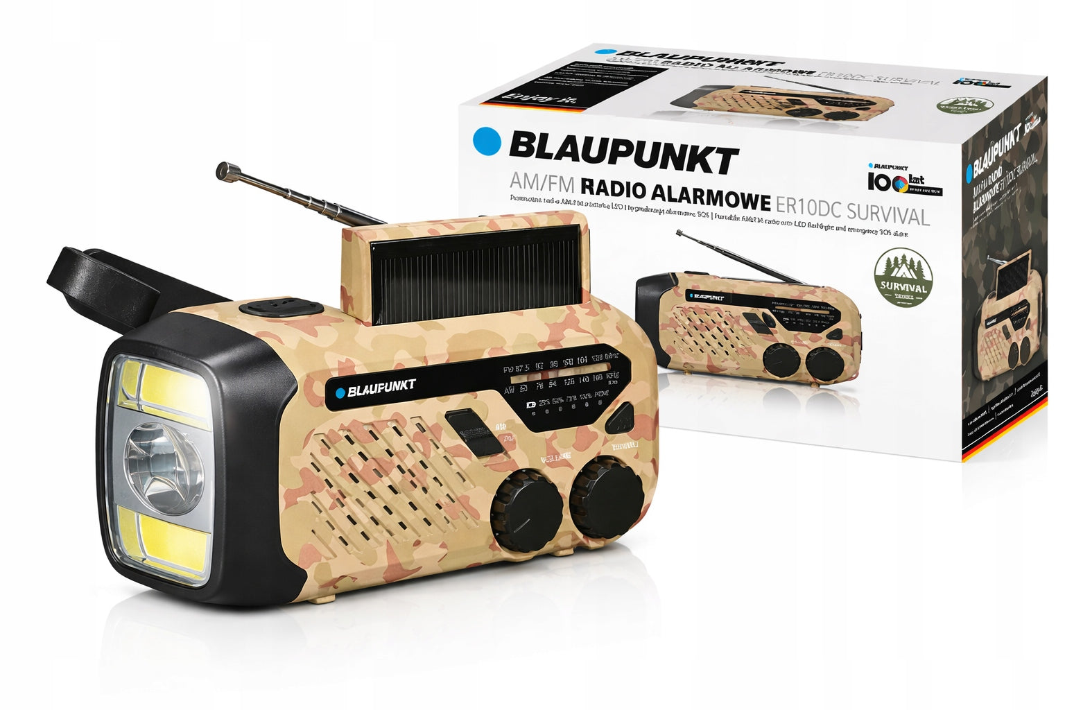 SOLAR HIKING RADIO FOR NETWORK BATTERY FISH Blaupunkt ER10 DYNAMO