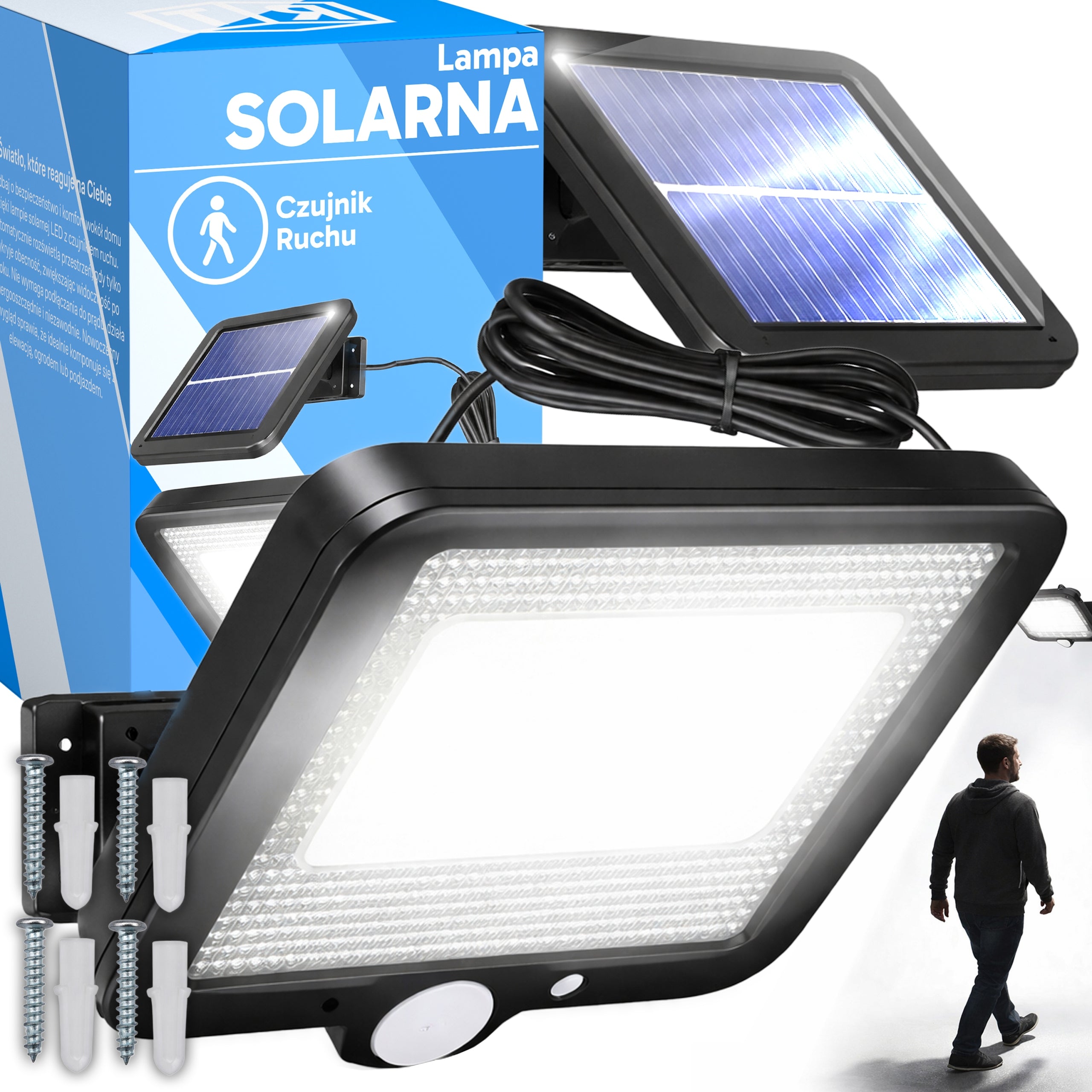 SOLAR LAMP DUSK MOTION SENSOR 100 LED STREET STRONG ENERGY SAVING