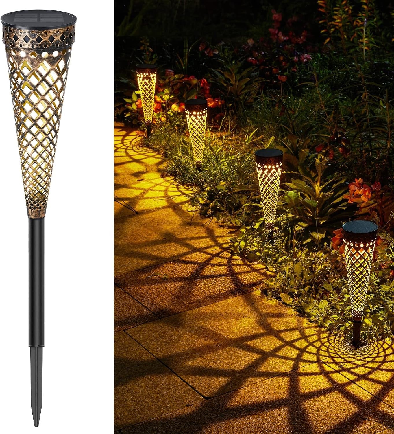 SOLAR LAMPS FOR GARDEN 4 PIECES LED IP65 WARM/WHITE 800MAH