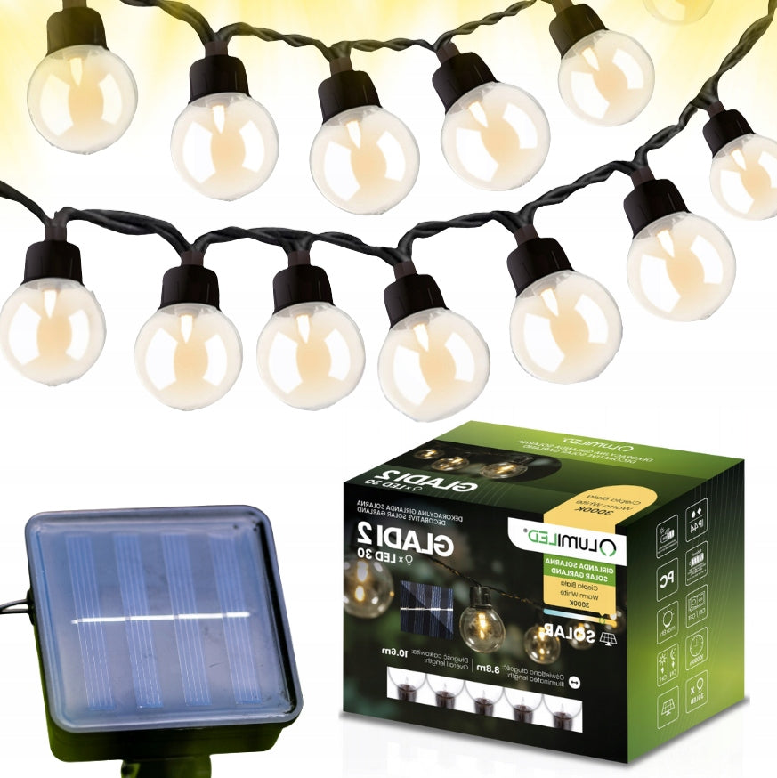 SOLAR LAMPS LANTERNS WITH PANEL ELEGANT 20LED FOR GARDEN ON PLOT 6M Brand no brand