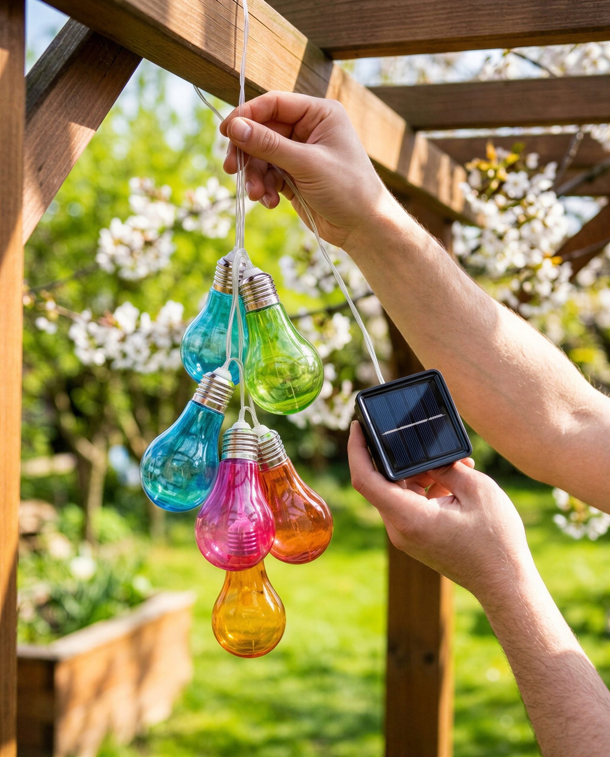 SOLAR LAMPS OUTDOOR GARDEN GARLAND FOR BALCONY TERRACE LED 270 CM Packaging status original