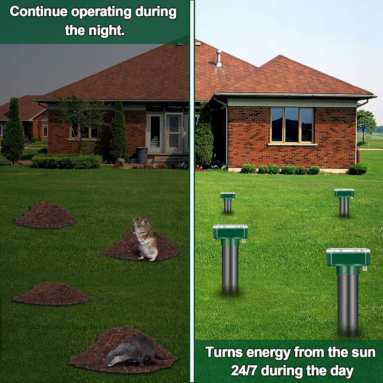 SOLAR MOLE REPELLENT VOLES MOLES STRONG x4 Product weight with unit packaging 1 kg