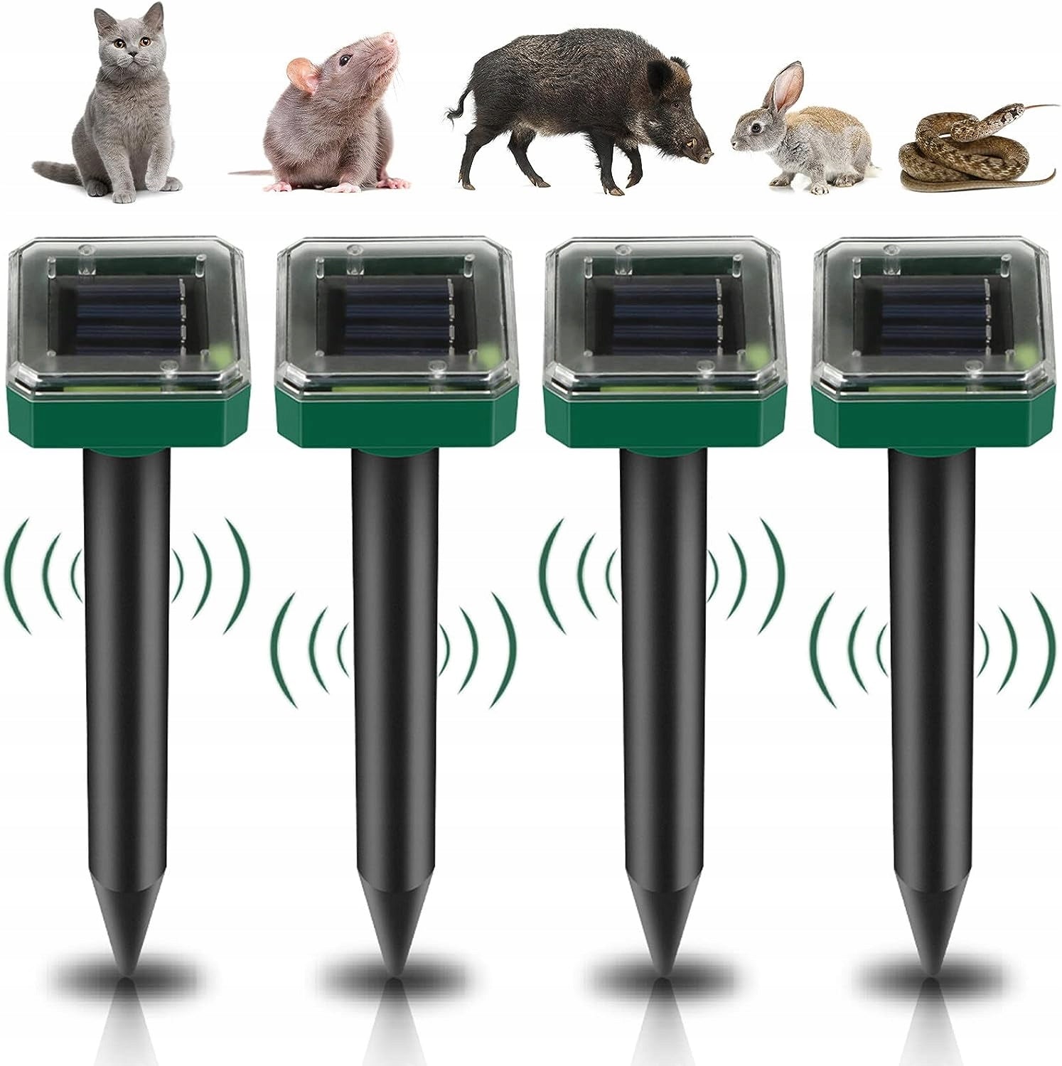 SOLAR MOLE REPELLENT VOLES MOLES STRONG x4