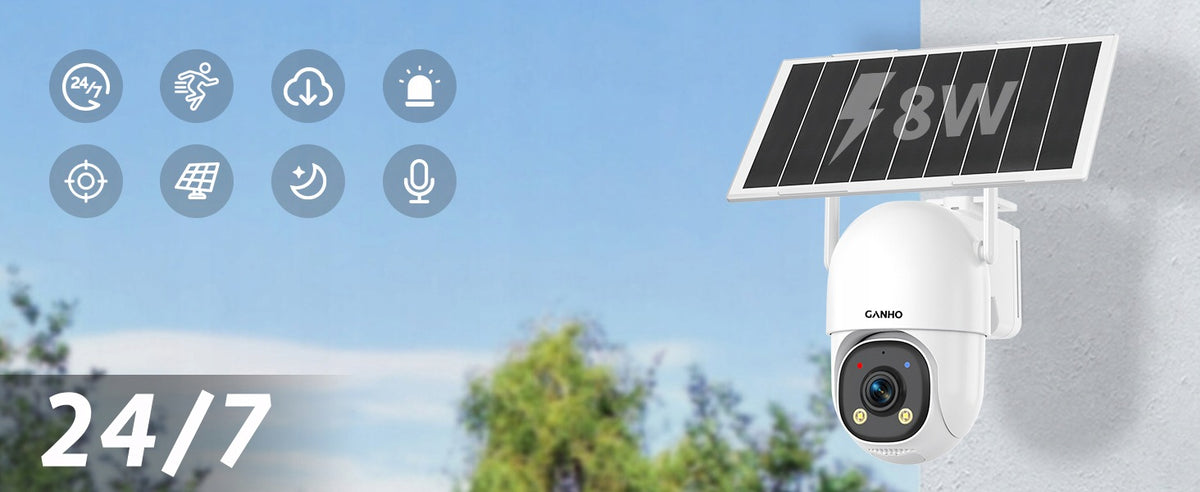SOLAR OUTDOOR WIFI CAMERA IP 7/24 SMART ROTATING WIRELESS ALARM 3xZOOM F1.6 Packaging status original